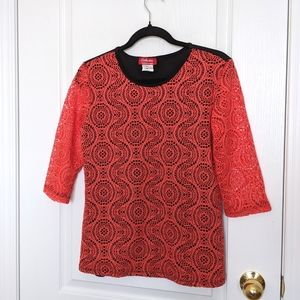 3/$30 Neon Lace long sleeve Top